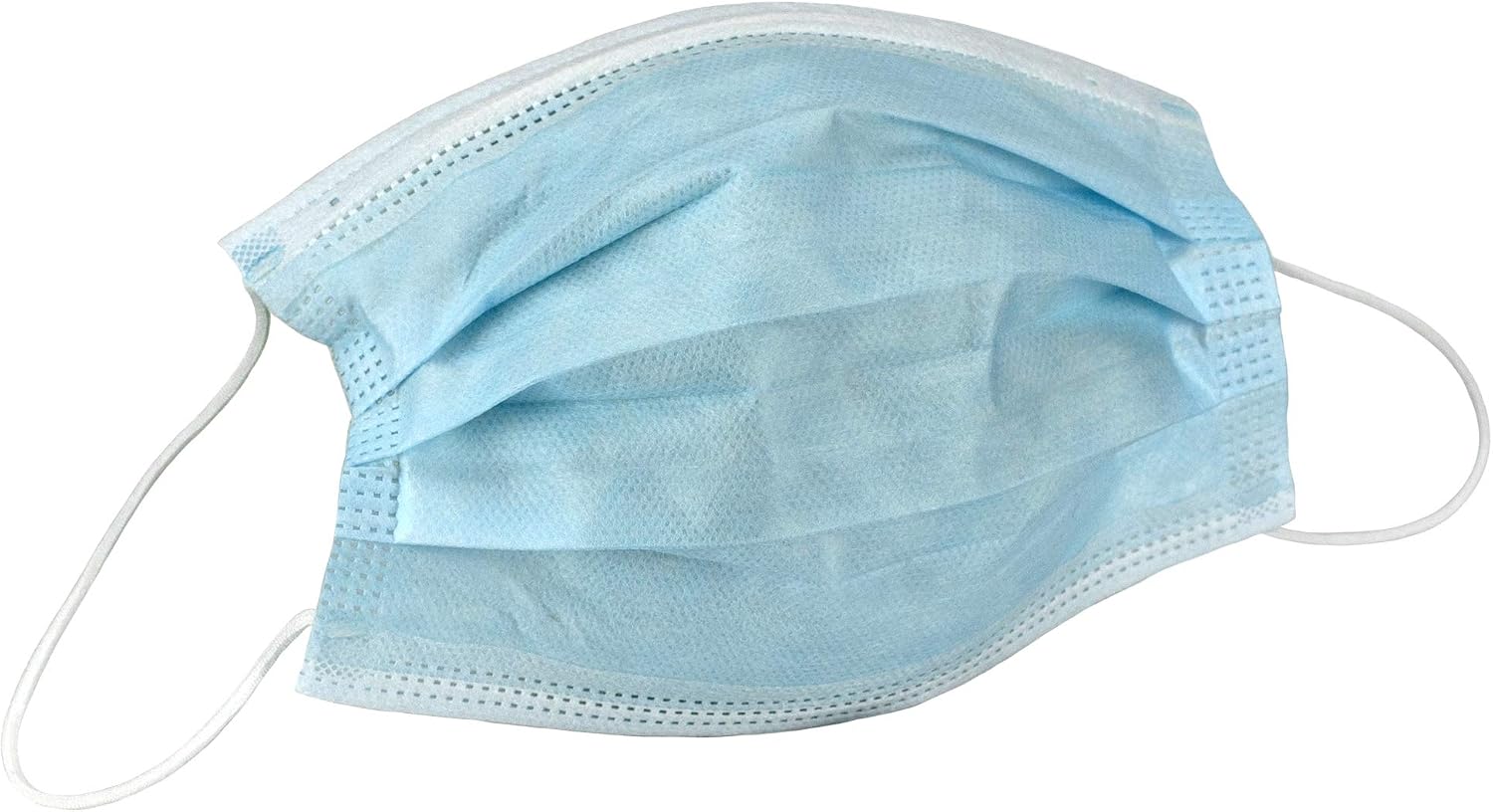 Fabrication Enterprises 3 Ply Disposable Face Masks with Ear Loops and Adjustable Nose Clips, Box of 50