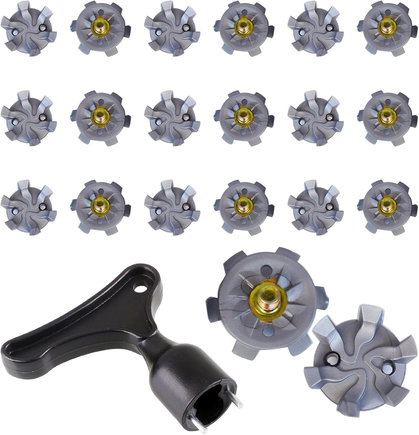 Omevett 20pcs Golf Shoe Spikes Metal Golf Shoe Studs with Wrench Remove