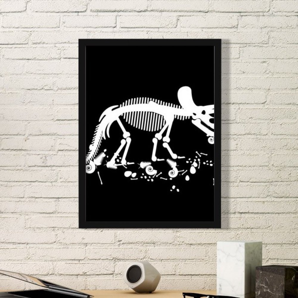Os de dinosaure image miniature en cadre noir pour habiller un mur blanc vide