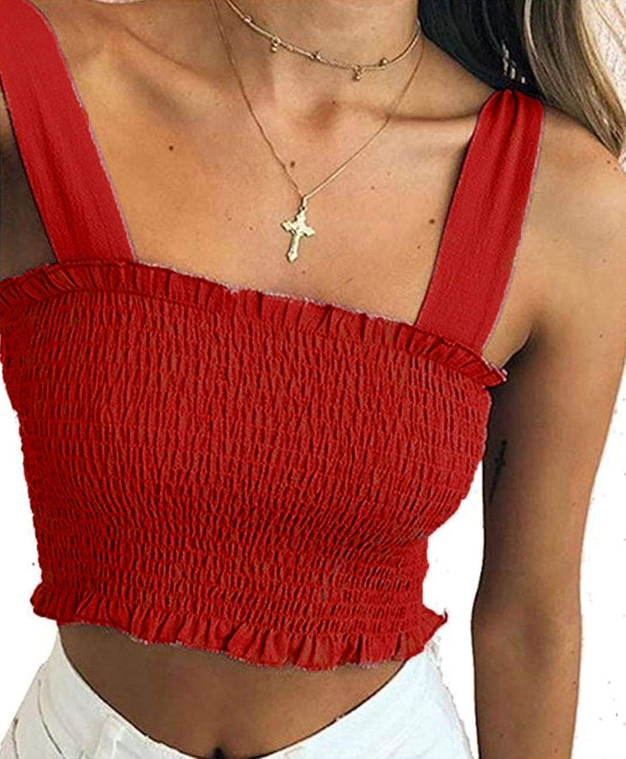 Smocked tube top with straps Clearance