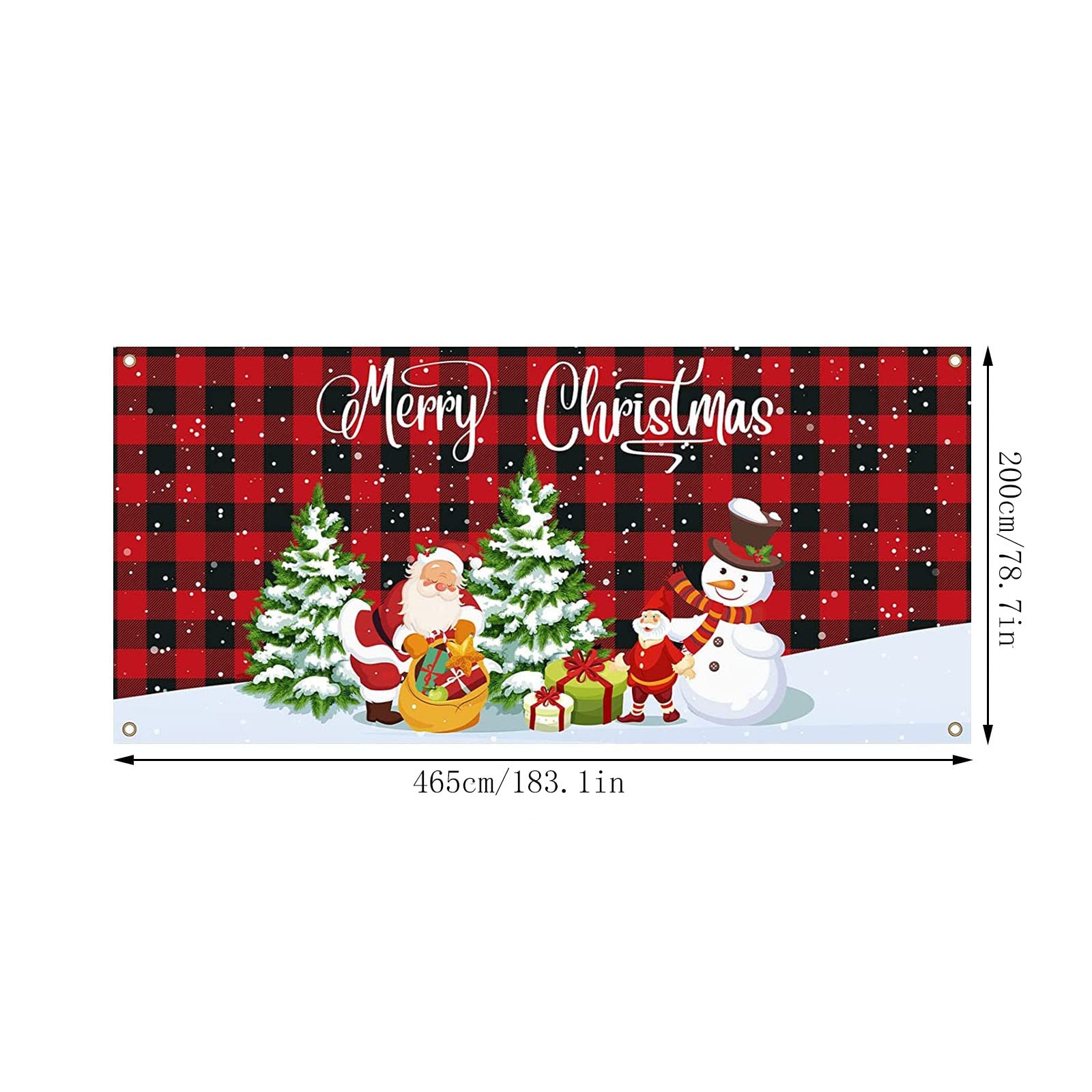 2024 Kerst Nieuwe 7 X 16 Ft Merry Christmas Holiday Banner Garage Deur Cover Muurschilderingen Winter Sneeuwpop Kerstman Outdoor Grote Deur Cover Decoratie Indoor Outdoor Kerst Woonkamer Deur (C, D