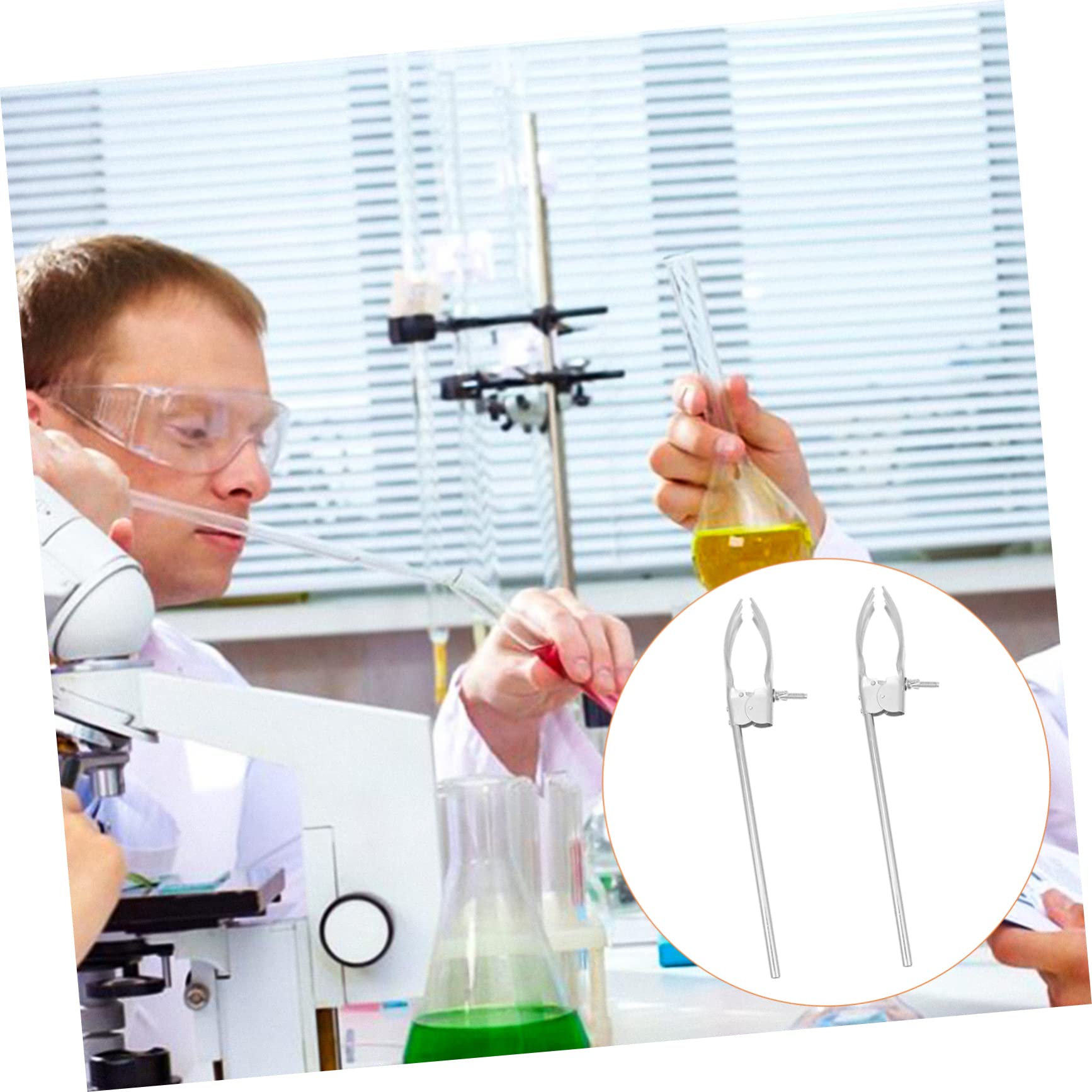 HOMOCONO Metal Holder for Experiment Universal Clip Lab Stand Clamp Tube Holder Flask Clamp Laboratory Tool