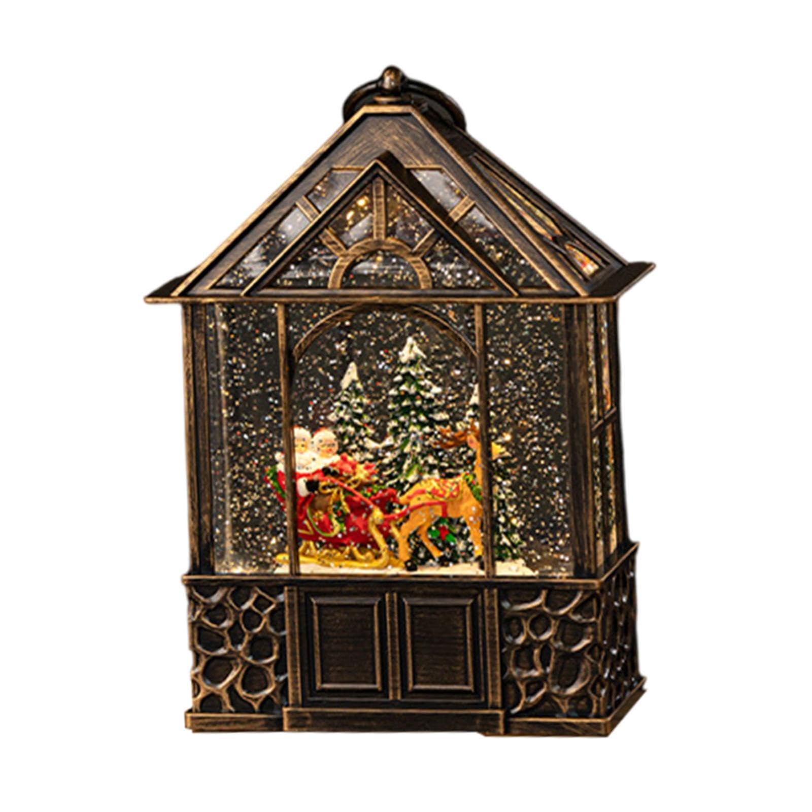Carillon di Natale con Luci e Musica, Decorazione Portatile in Resina PC, 24.3cm (9.6 Pollici), Regalo per Compleanno e FESTIVITÀ