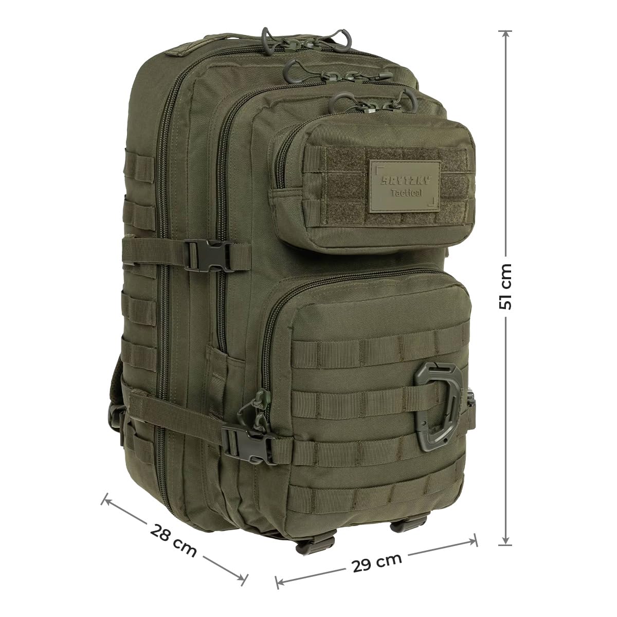 Tactical Polygon Large 36L Taktischer Rucksack – Oliv | Militär & Outdoor Rucksack Herren | Mit MOLLE-System & Fach für Trinkblase | Ideal für Trekking, Camping & Survival | 51×29×28 cm