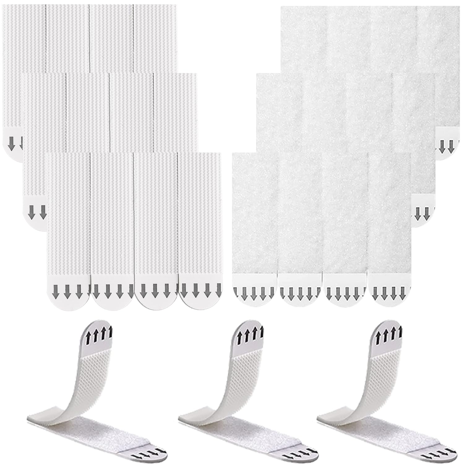 24 Strisce Appendi Quadri Senza Chiodi, 12 Paia Attaccare Quadri Senza Chiodi 20mm x 70mm Strisce Appendiquadri Stretch Adesivo per Quadri, Cornici, Decorazioni Natalizie e Poster