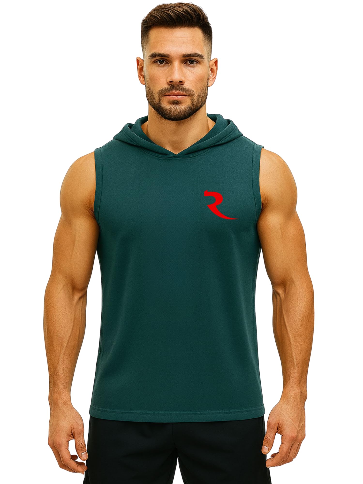 Men’s Sleeveless Hoodie | Lightweight Gym & Workout Hooded Tank Top | Quick Dry Activewear for Training & Running-Gym Vest Hoodie-ROLL Out-image-46