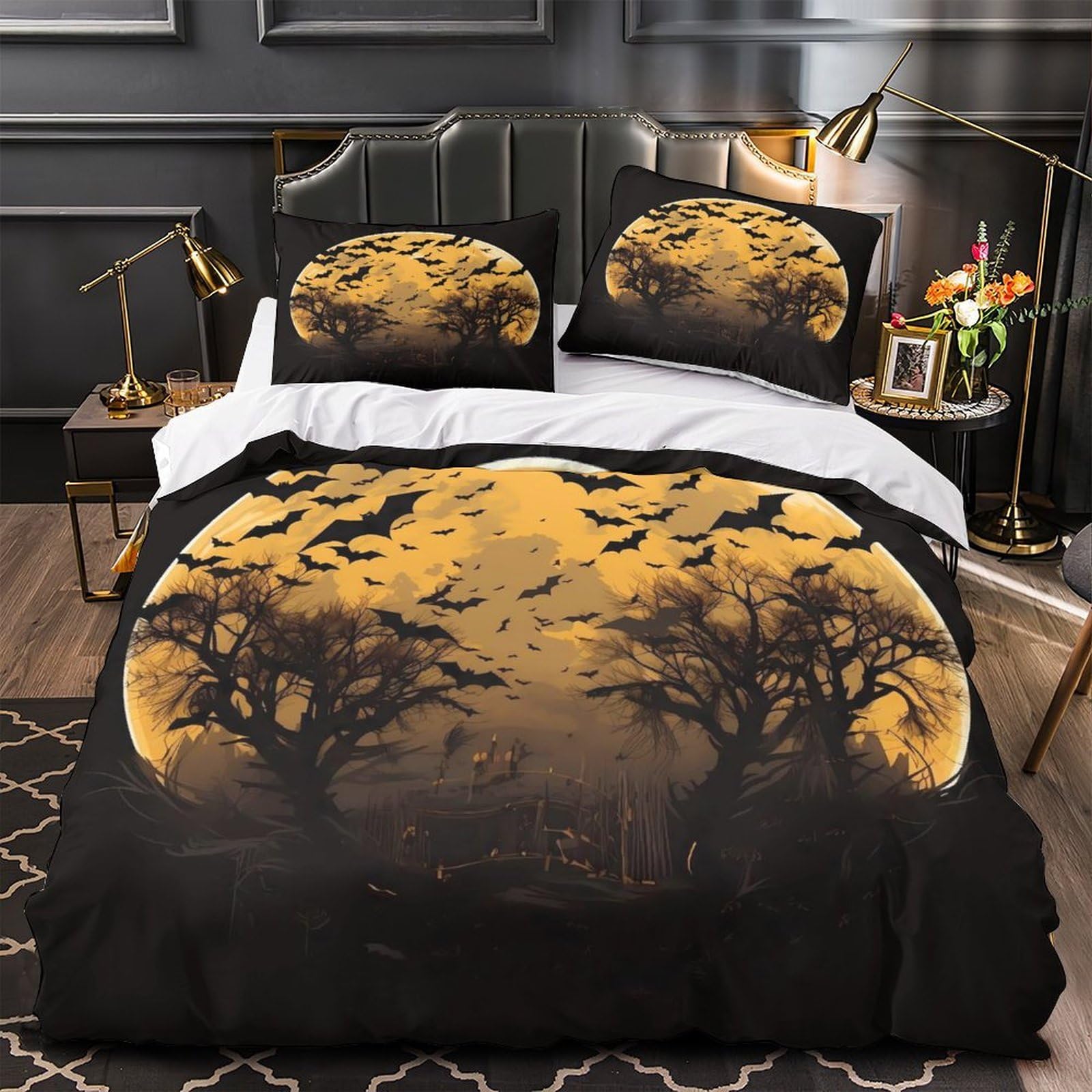 Housse de couette chauves-souris microfibre ultra douce 140x200