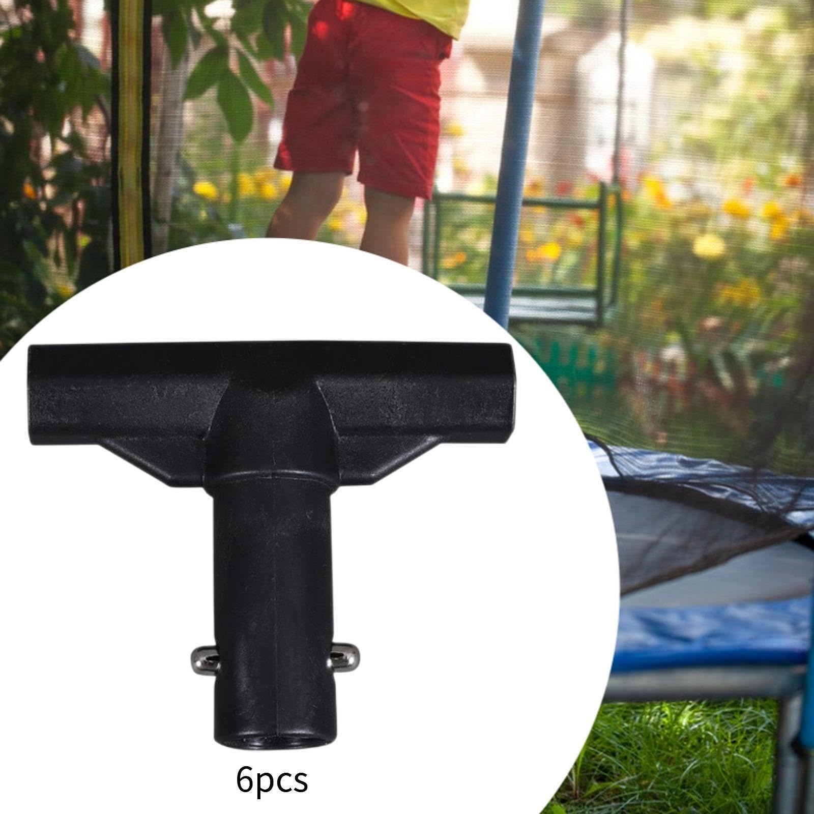 6 szt. Zaślepki na słupy do trampoliny Tuleje rurowe w kształcie litery T Wielokrotnego użytku Złączki rurowe T Złączki rurowe do parku ogrodu domu
