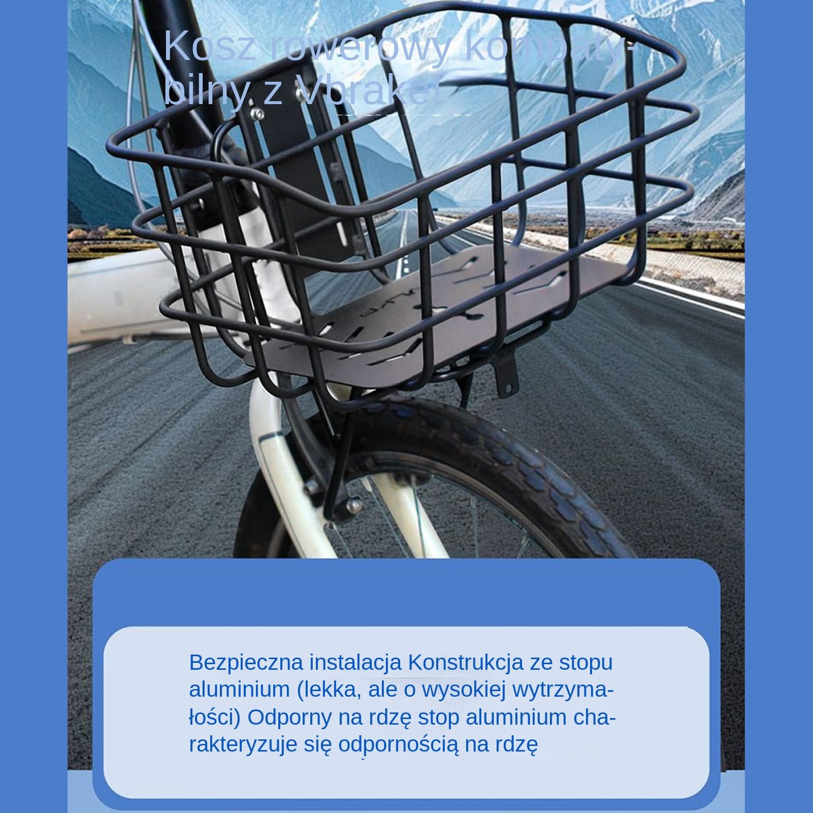 Koszyk Rowerowy Przód, Bezwiertowy Mocownik Do Hamulca, Stojak Ze Stopu Aluminium Dla Kobiet M??czyzn Rowery Miejskie