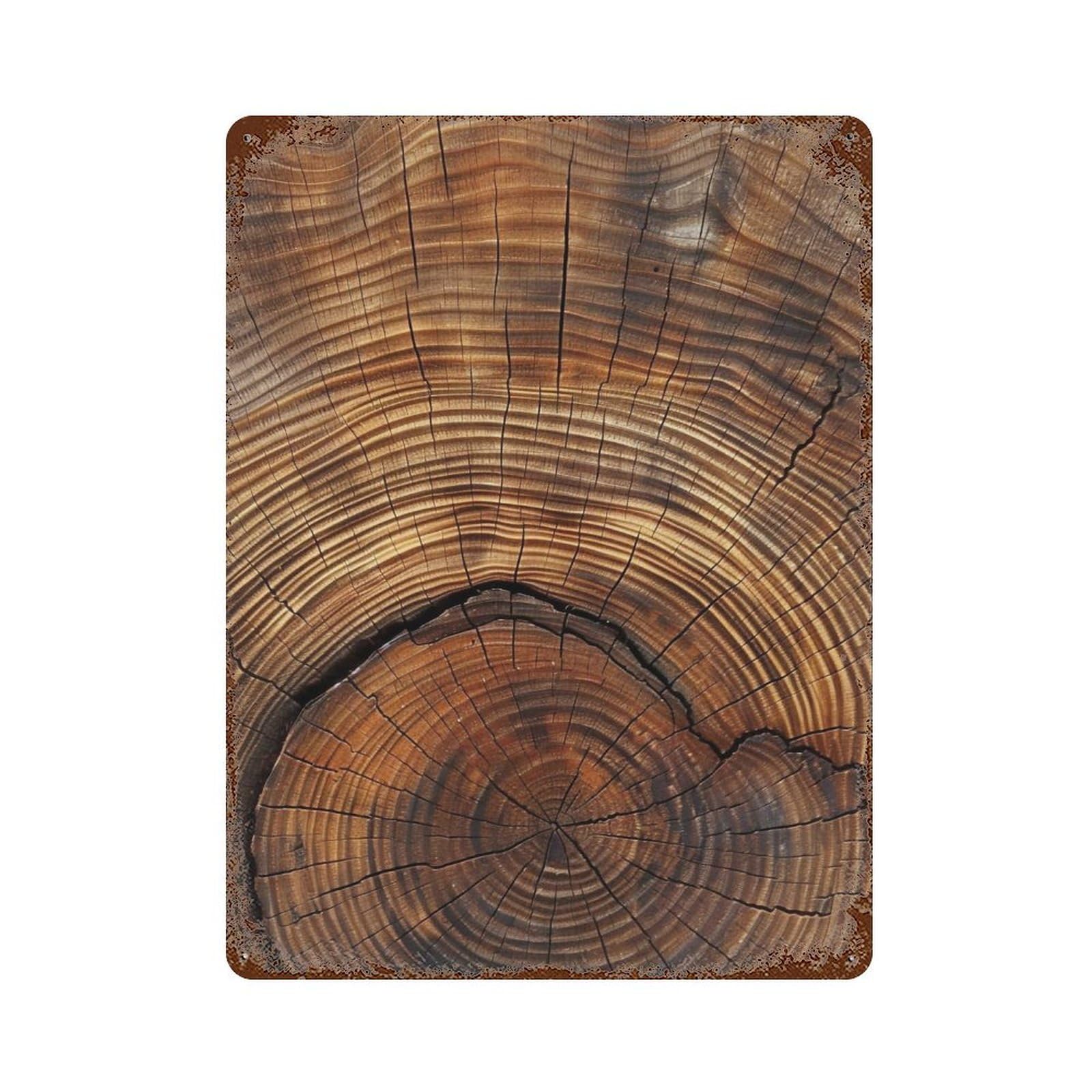 Wujhgrsg Style Organic Curved Log Cross Section Pattern 02 Wall Art Retro Iron Vintage Metal Tin Sign Poster Modern Decor For Home Cofffee Club Bar Shop 40X30cm