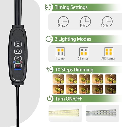 Miniatura 4 de Soporte para Plantas de Interior con Luces de Crecimiento - Soporte de 63 Pulgadas de Altura, Soporte de Esquina para Plantas, Soportes de 6