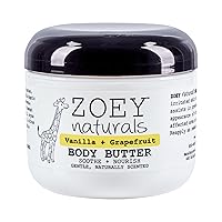Vista 1 de Absolutely Natural Zoey Naturals - Mantequilla corporal de vainilla y pomelo, 4 onzas con manteca de karité nutritiva y aceite de coco, vegana sin