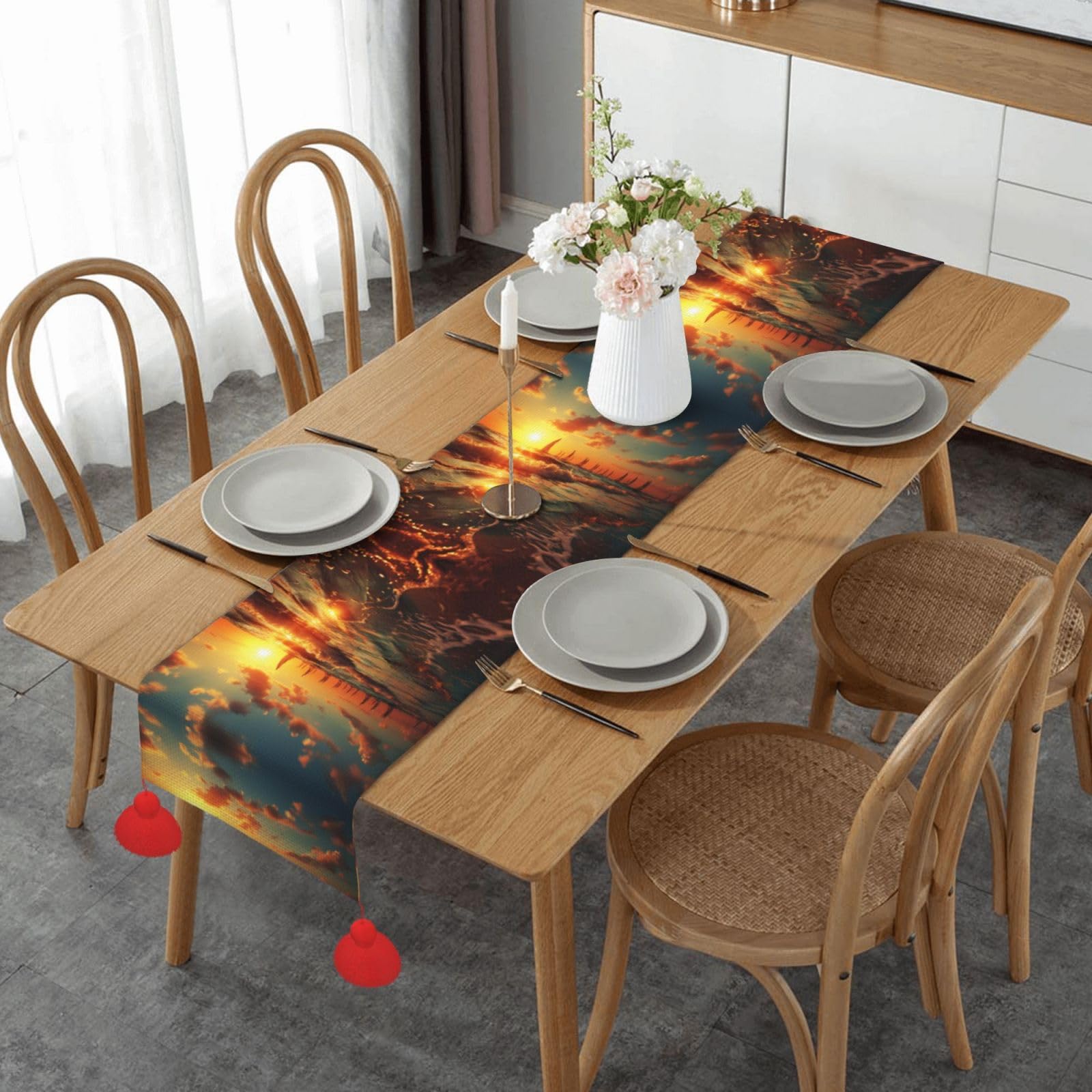 Chemin de table imprimé pour protéger et décorer votre table de salle à manger