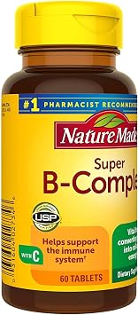 Nature Made Super B-Complex with Vitamin C and Folic Acid, 60 Tablets