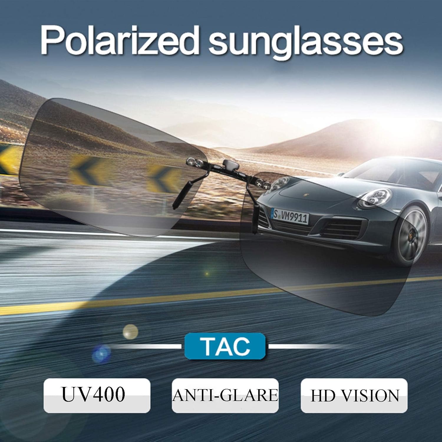 Polarized Clip On Sunglasses Anti Glare UV400 Non-flip Clip-on Sunglasses over Prescription Glasses - Image 2