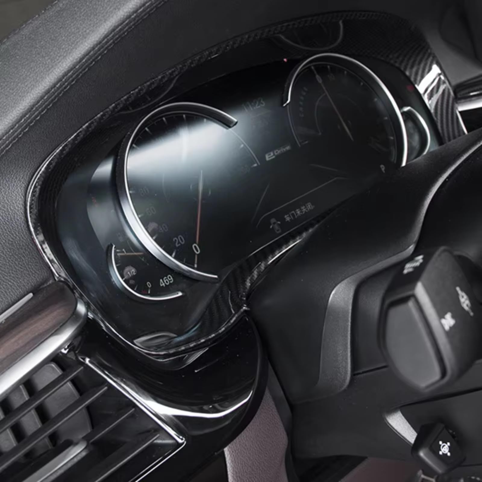 Innen Zierleisten Für 5 Series G30 2018-2022 Auto-Innenraum-Auto-Styling-Konsole Dashboard Tacho Rahmen Dekoration Abdeckung Trim(Carbon fiber style)