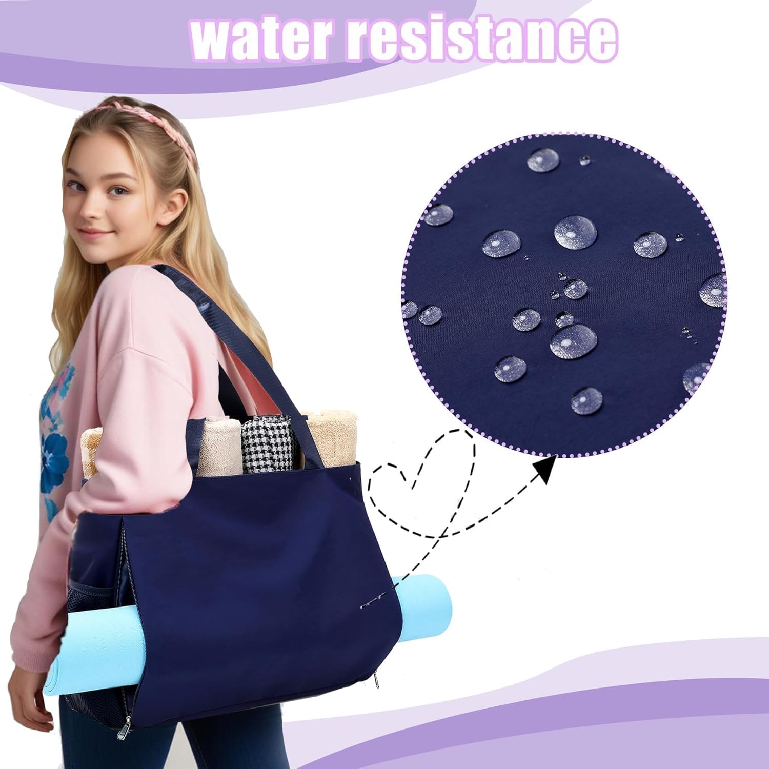 Jumpopack Sac Yoga Tapis Sac Danse Sac de Sport Femme Sac de Transport pour Tapis de Yoga Mat Bag avec Compartiment Humide