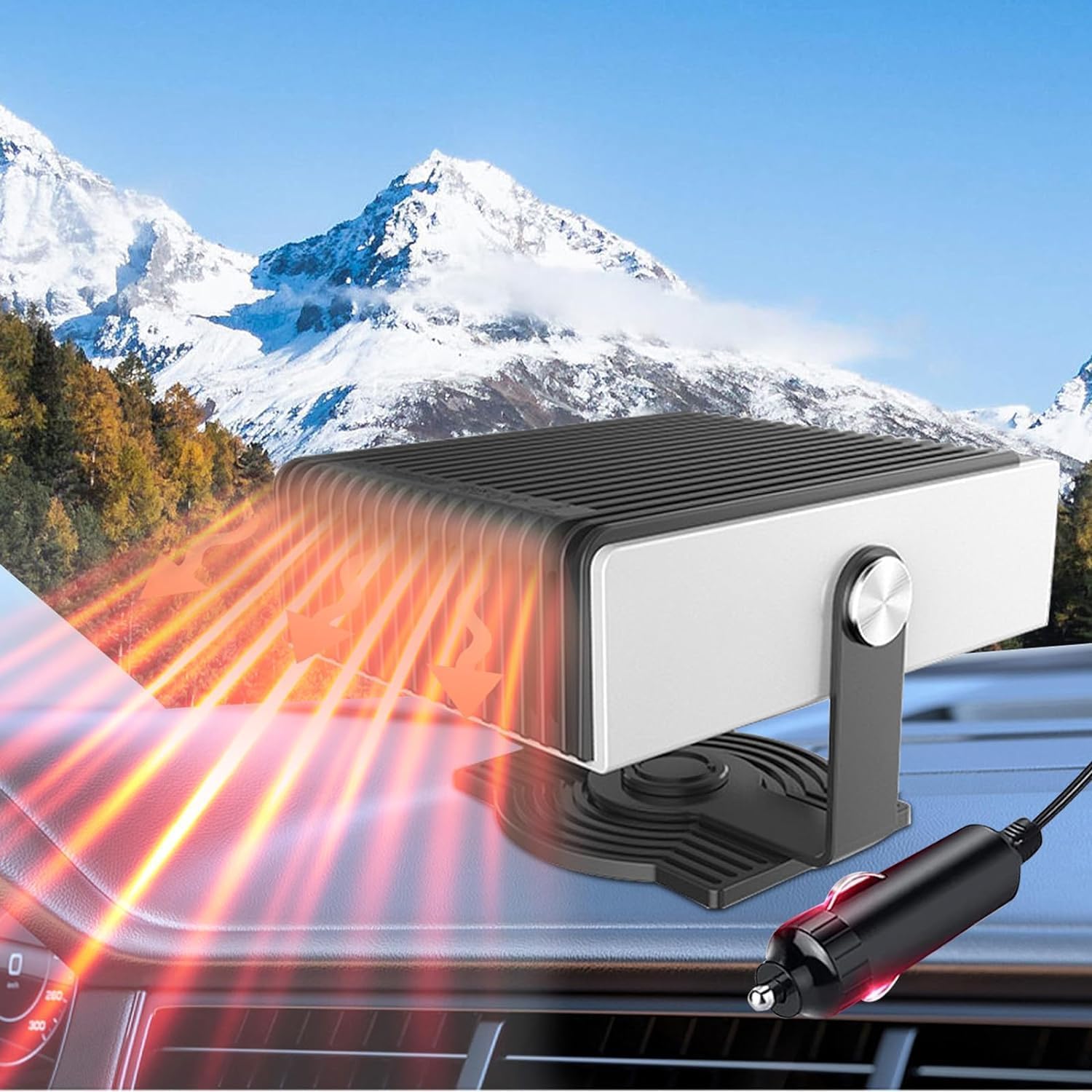 Portable Car Heater,180° Rotation Automobile Windscreen Fan