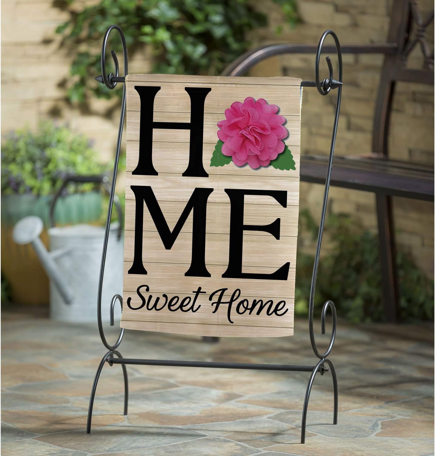 Evergreen Flag Spring Home Sweet Home Interchangeable Icon Burlap Garden Flag - 13 x 18 Inches Fade and Weather Resistant Outdoor Decoration for Homes, Yards and Gardens