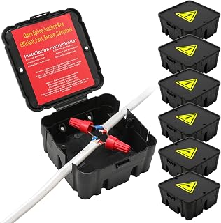 CICHKELY Black Open Splice Junction Box 6 Pack - V0 Flame Retardant, 5-Second Install Wire Repair Box with Anti-Shock Cover
