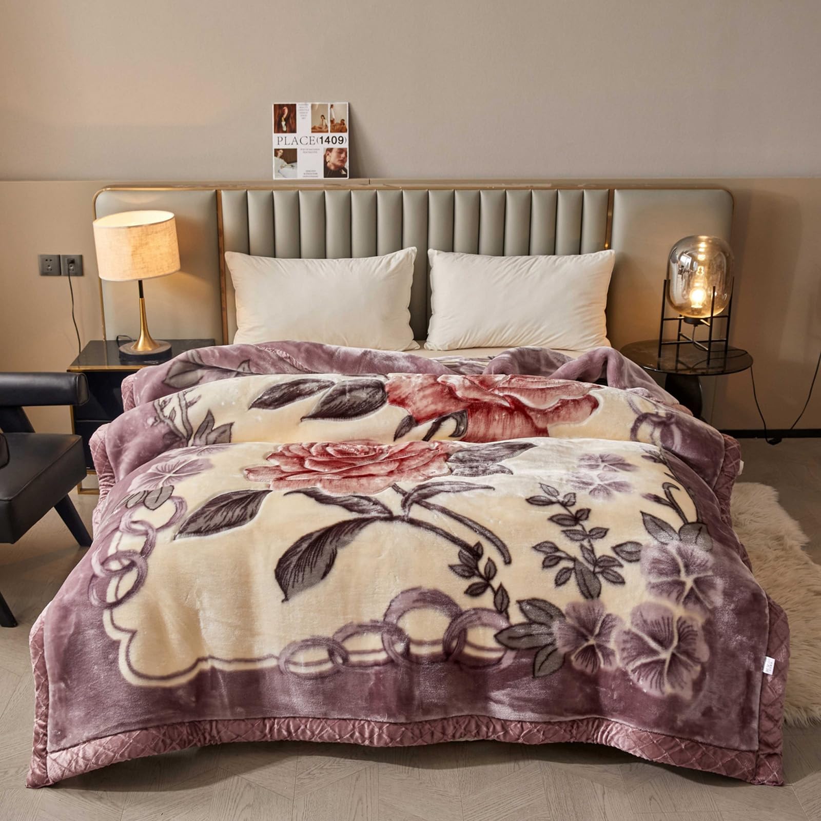 Couverture polaire d'hiver chaude 4kg en peluche épaisse de vison coréen pour grand lit