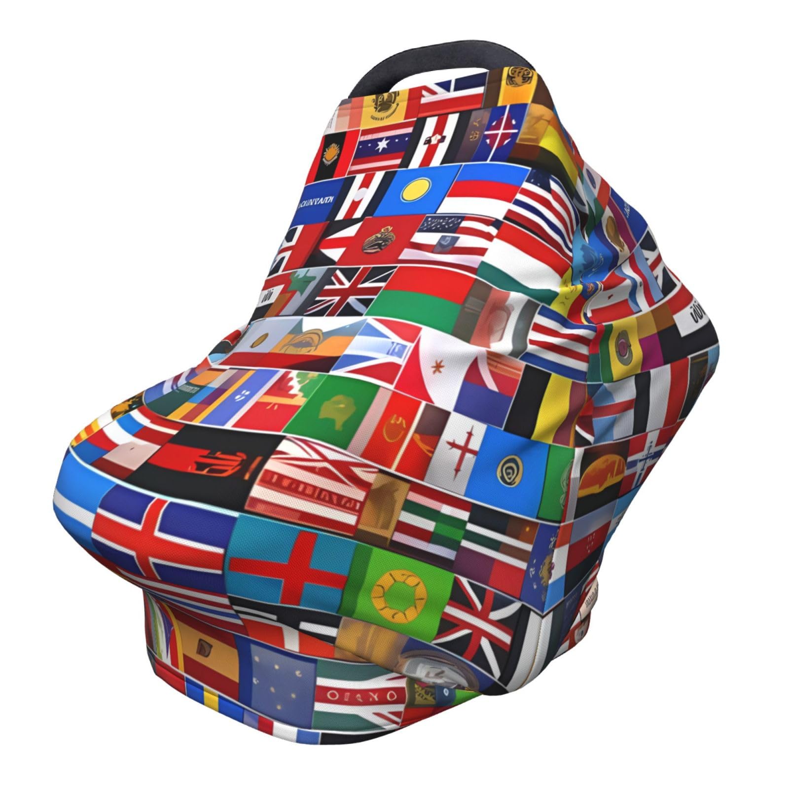 XZDHYZ Various flags Versatile full-print Stroller Chair Cover/Nursing Cover, specially designed for your baby, Black
