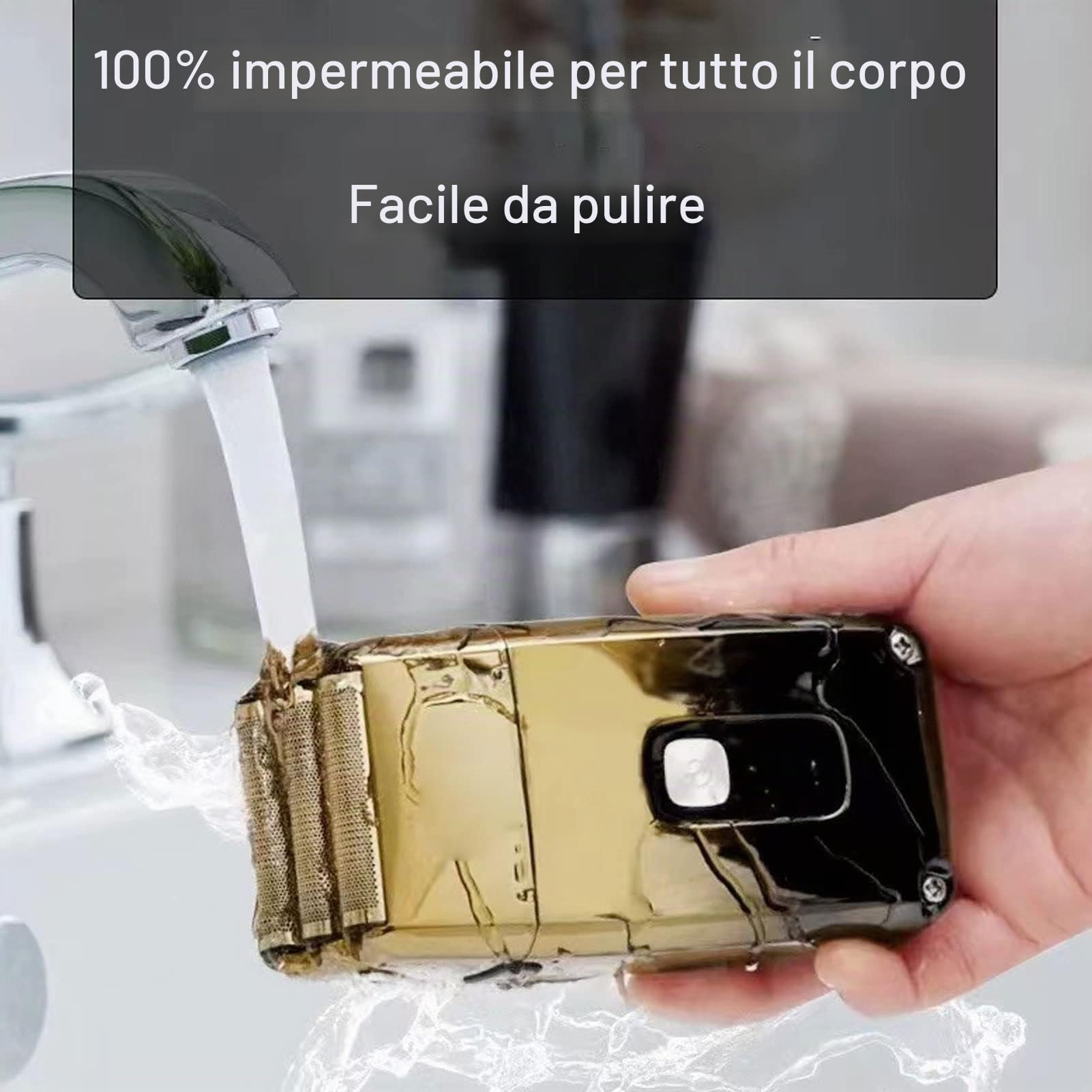 Rasoio Elettrico a Tripla Lame Rasoio a Lamina USB Ricaricabile Display LCD Rasoio Elettrico Impermeabile Rasoio da Viaggio Portatile da Uomo