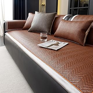 Rattan Couch Cover, Summer Cooling Sofa Cover Non-Slip Cool Sofa Pad, Breathable Seat Protector Pet Friendly