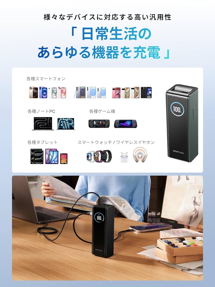 Amazon | EcoFlow RAPID モバイルバッテリー 25000mAh 170W