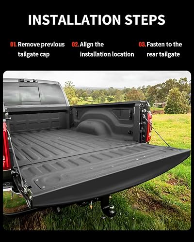Miniatura 5 de KARPAL Tapa protectora superior para alerón de puerta trasera, compatible con Dodge Ram 1500 2009-2018 2010-2018 2500 3500 TO1904100 ABS negro