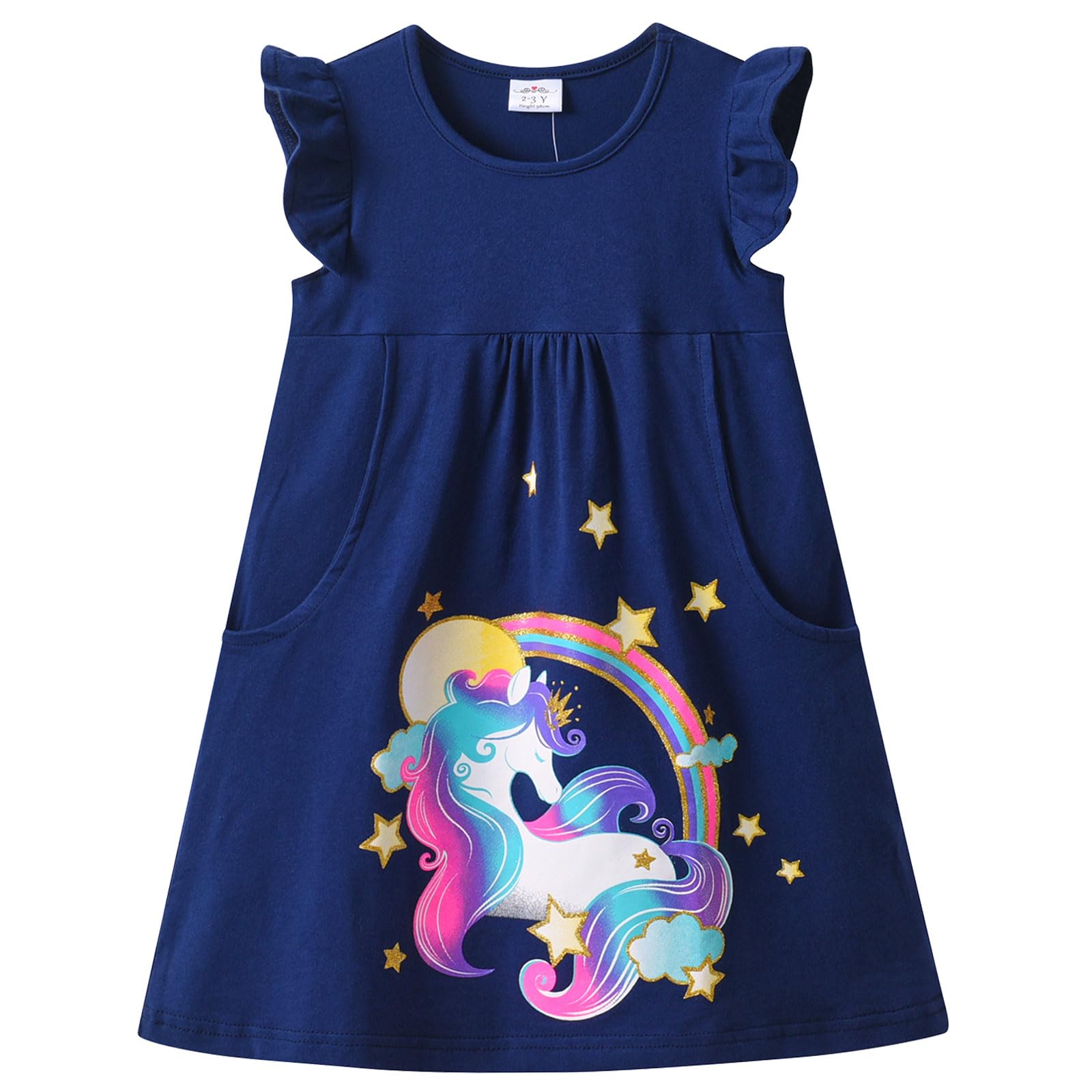 VIKITA Vestido Floral Manga Corta Algodón Niñas — view 8