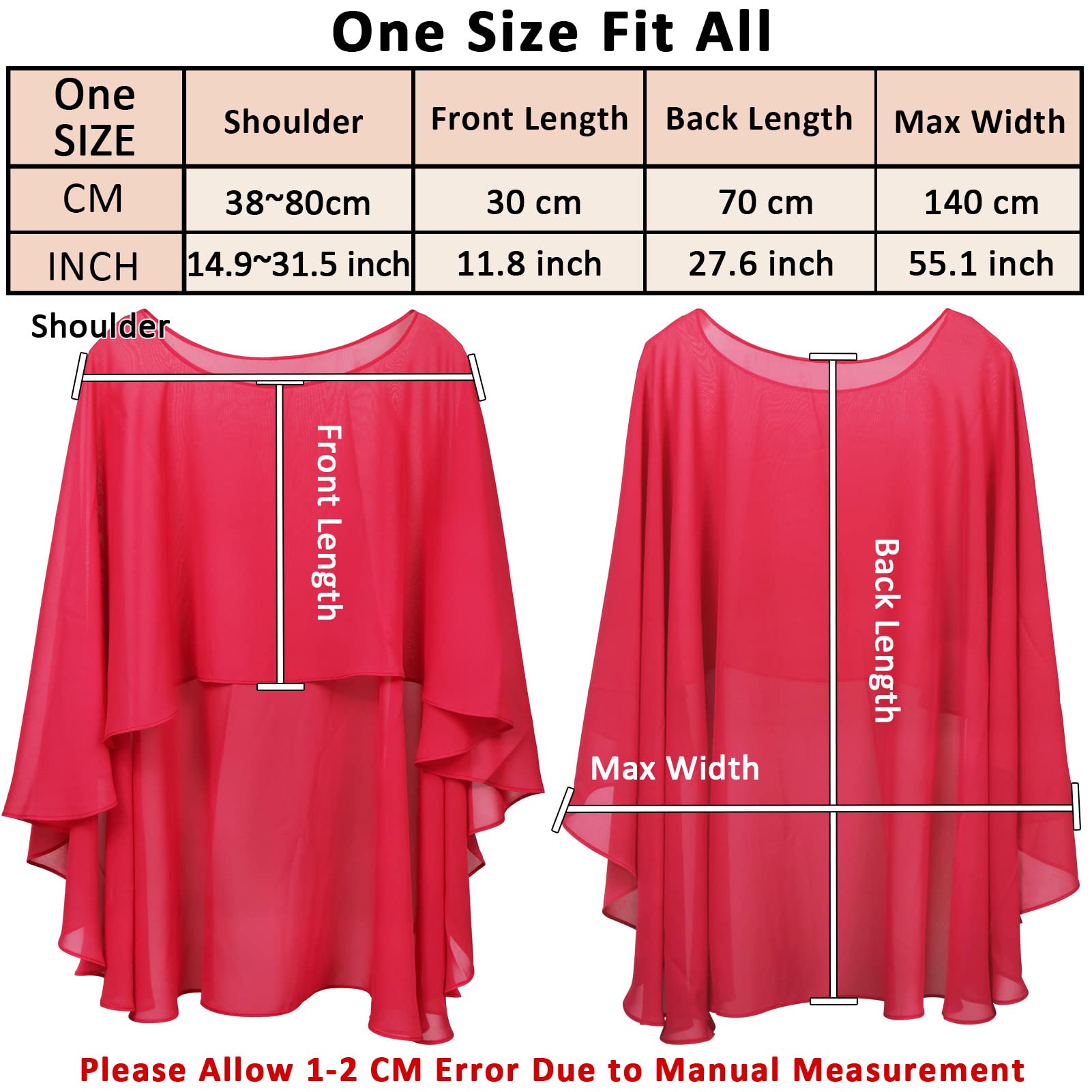 Ladiery Capas de gasa transparente suaves para mujer, chales ligeros y envolturas para vestido de fiesta de noche
