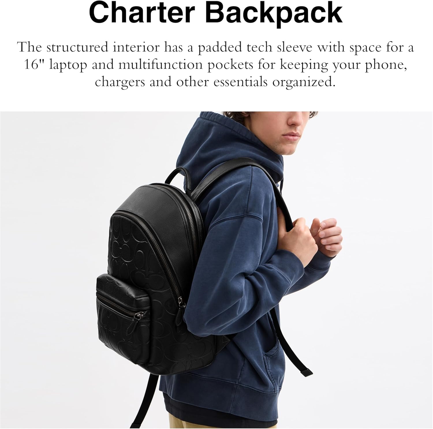 Coach Charter Backpack in Maxi Signature Leather - Image 2