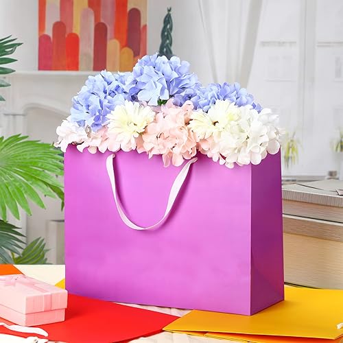 Miniatura 5 de Panelee 24 bolsas de regalo extra grandes con asas de 16 x 6 x 12 pulgadas, colorido papel de estraza arcoíris surtido, bolsa de recuerdos de fiesta