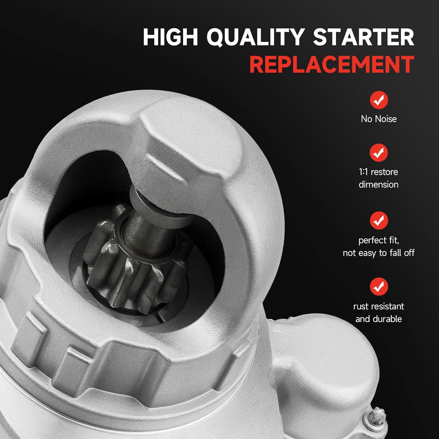 New Starter Replacement for 2002-2005 Chevrolet Cavalier 2.2L, 04-07 Malibu 2.2L, 06-07 Cobalt 2.0L 2.2L, Saturn Ion Vue Sky LW200 L300 L200 L100, Pontiac Sunfire Grand Am Solstice Pursuit G6 G5 6493