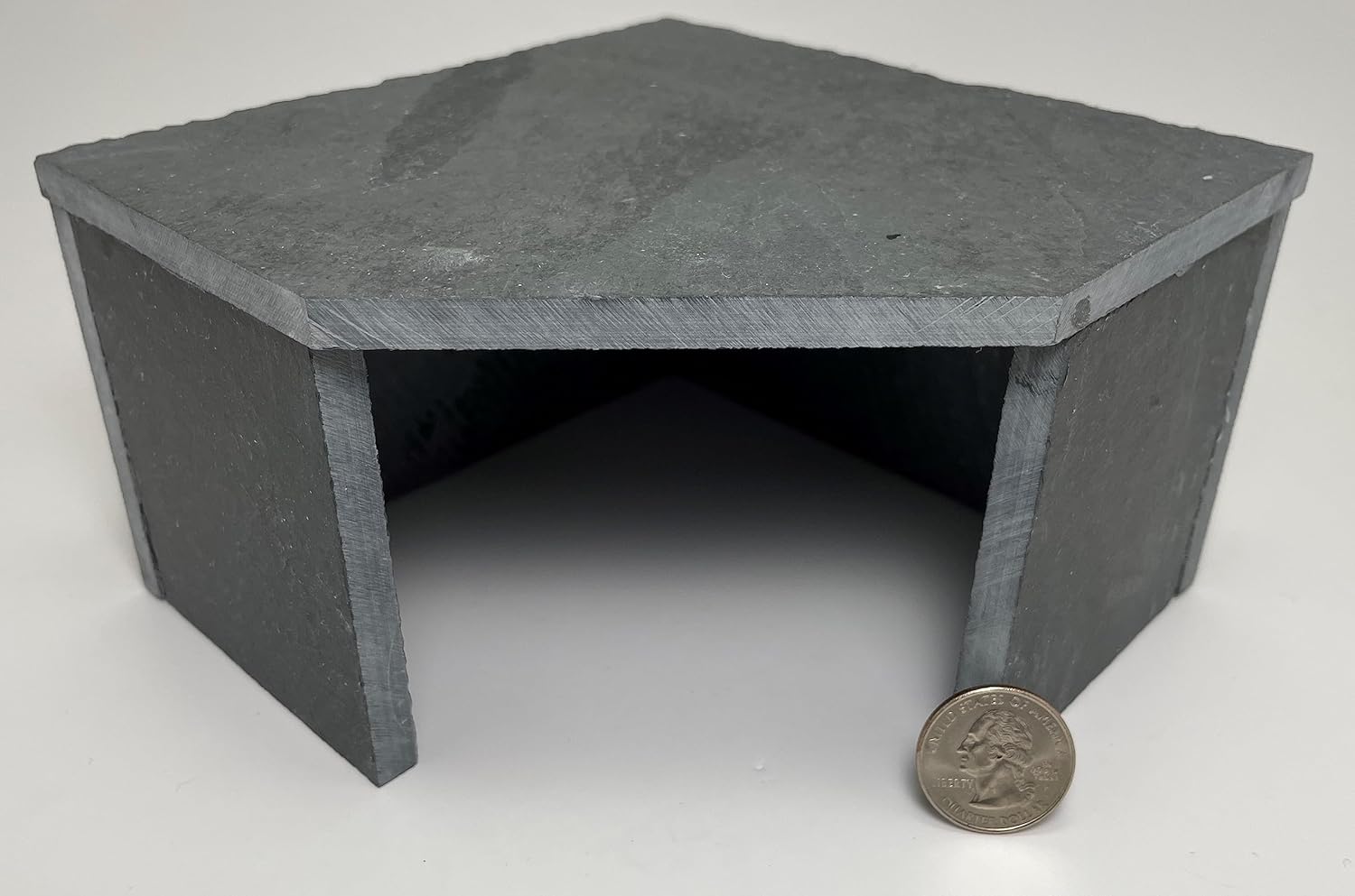 TheFrogHouse Slate Stone Reptile Hide 6x6x3.5 Bottomless Natural Cave Decor