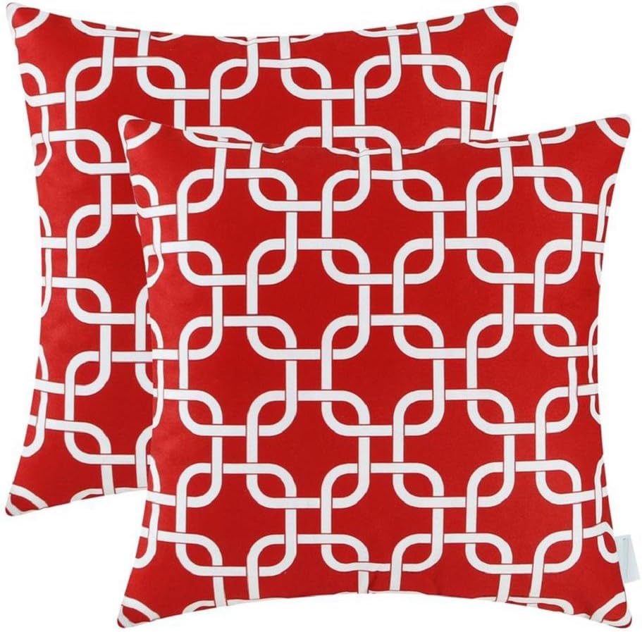 prelikes 18/20 inches Fashion Square Geometric Pillow Case Cushion Cover Home Decoration size 18"x18" / (45cm X 45cm) (Red)