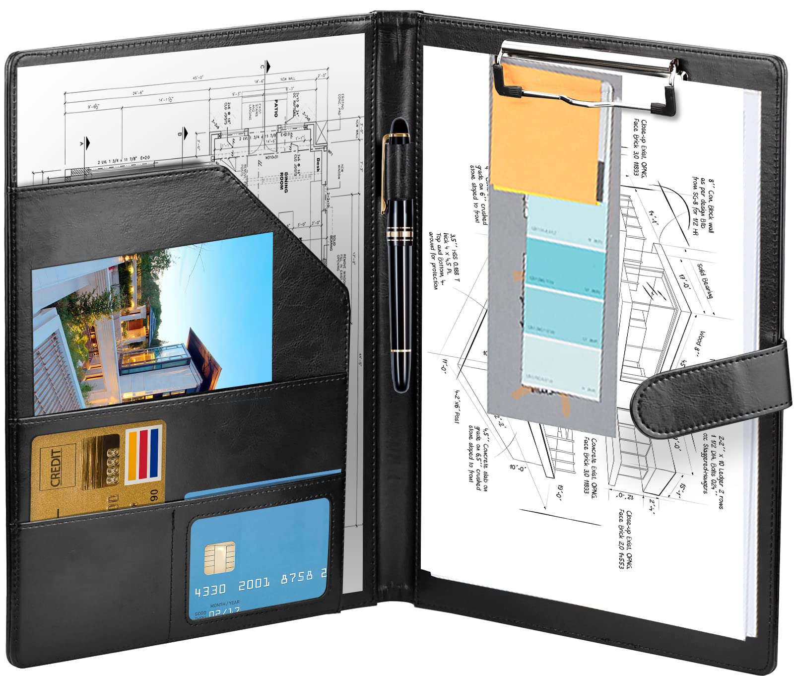 Cartella Portadocumenti A4 Con Zip - Organizer Per Tablet E Documenti, Nero - Foto 5
