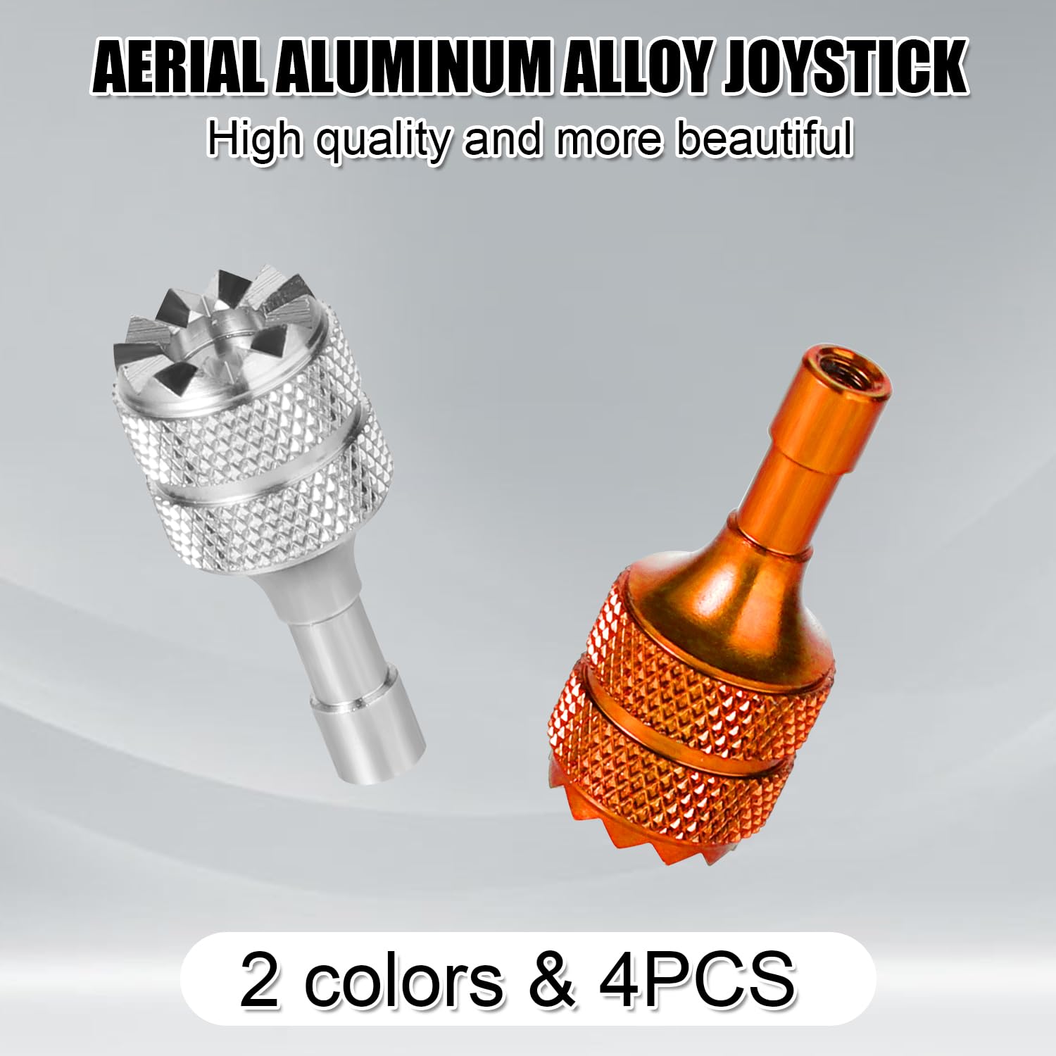 lasuroa 4uds Balancín de Pulgar de Drones para dji Mini 3 Pro dji RC Controlador Inteligente, Joysticks para Drones Desmontables Palos de Controlador de Drones Palancas Control Drones (Naranja Plata)