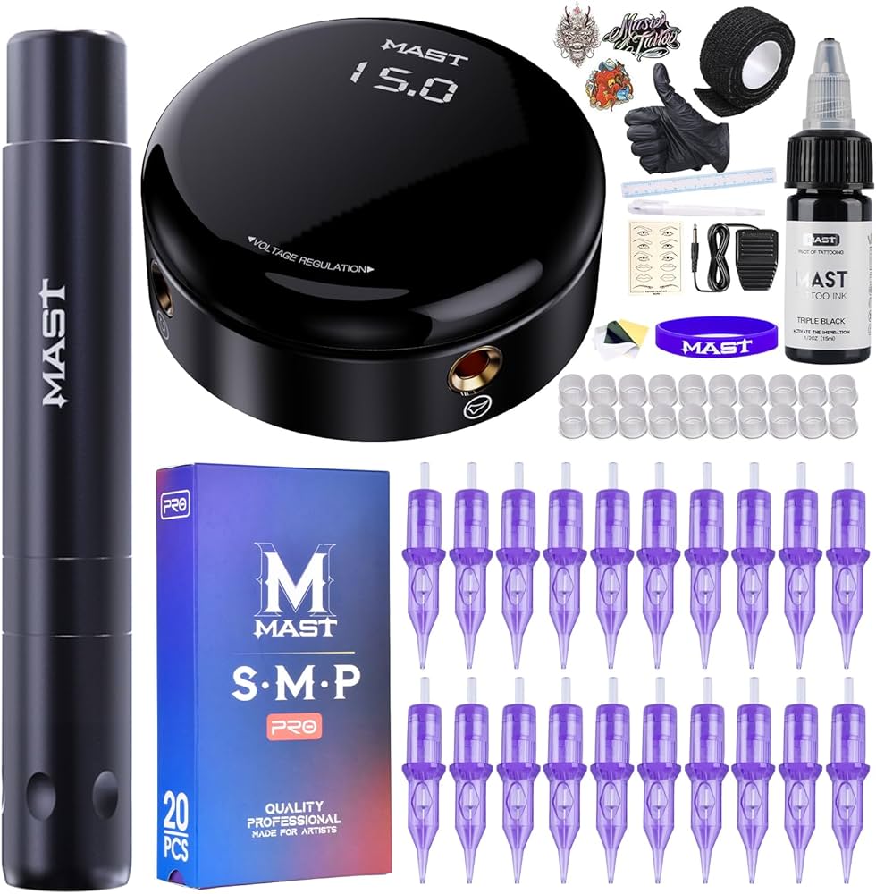 Amazon.com: Mast Tattoo Kit Tour Air Rotary Tattoo Pen Machine Gun