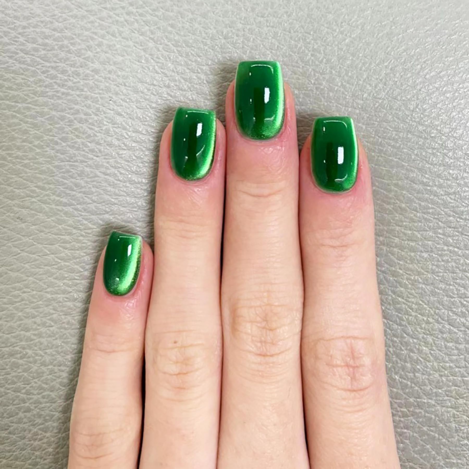 Amazon.com: 24 Pcs Jade Green Nails - Short, Square, Shiny Glitter Press On Nails - Full Cover Glossy Stick On - Gradient Acrylic - Spring/Summer : Beauty & Personal Care