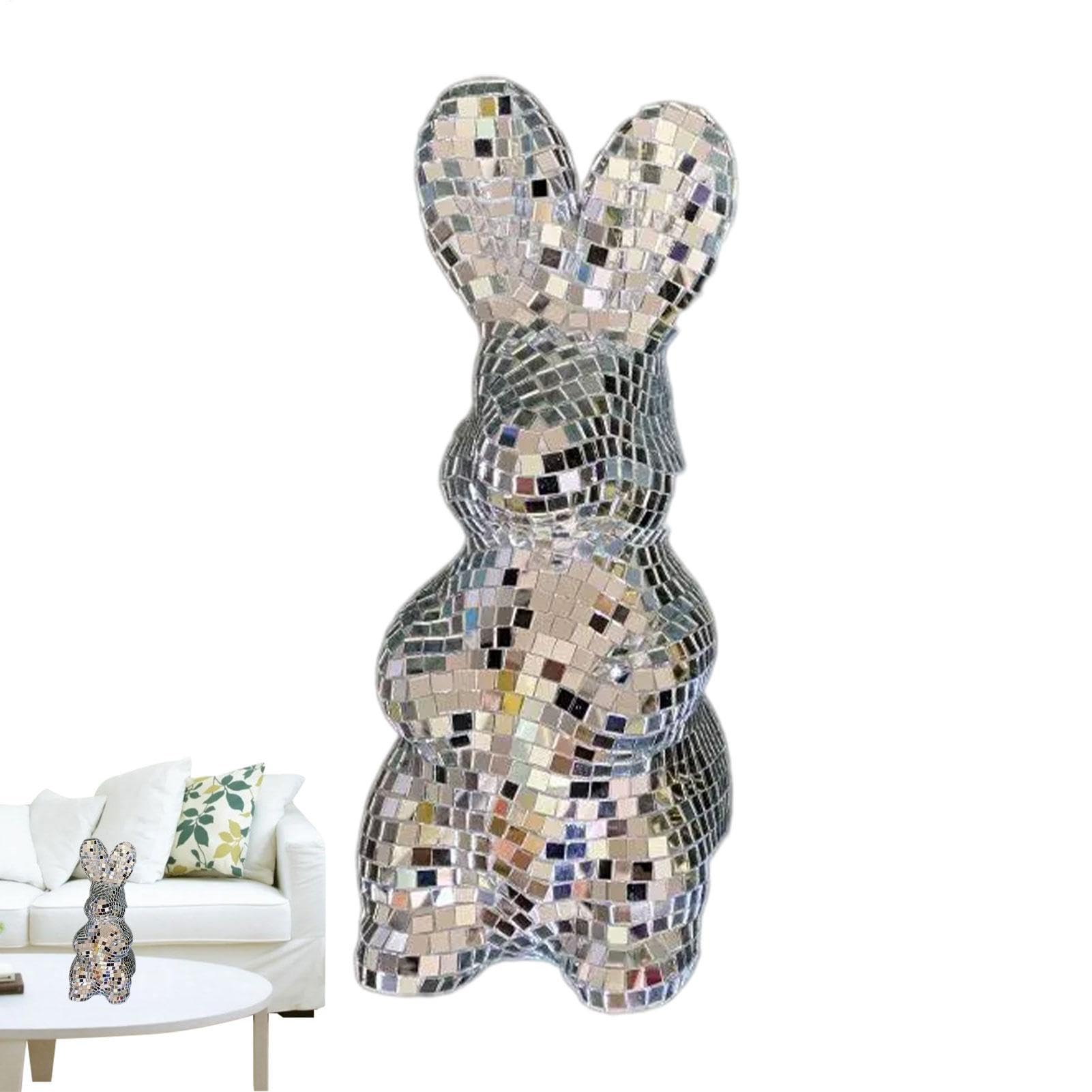 Statue de bureau bunny de fête avec miroirs disco party prop pour maison