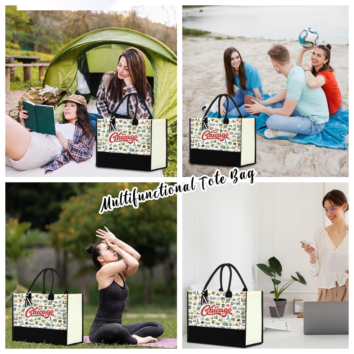 Italy Chicago New York Las Vegas Paris Gifts for Women Canvas Tote Bag