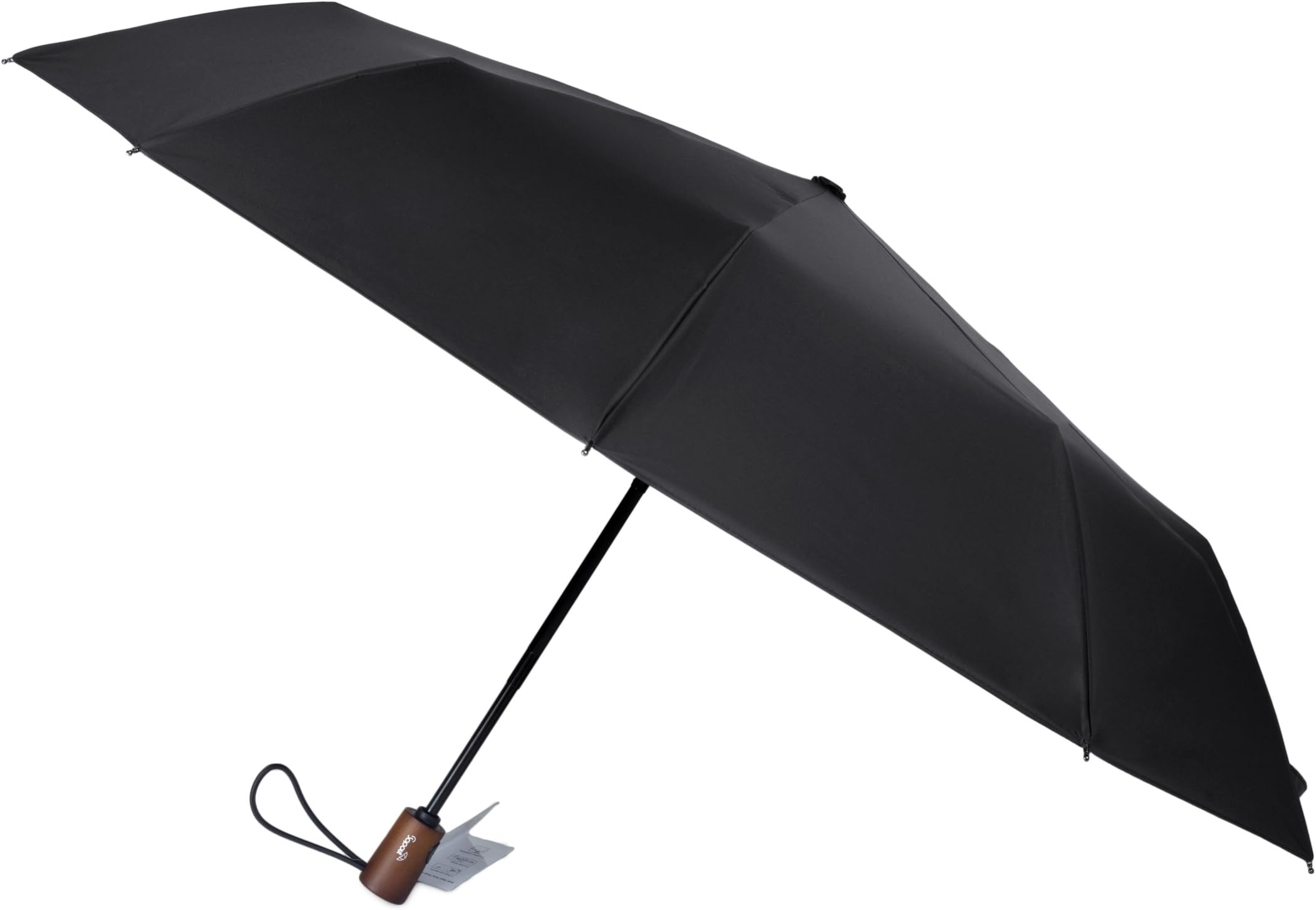 UPF 50+ Anti UV Compact Travel Umbrella 10 Ribs Windproof Rain Umbrellas with Auto Open Close Button for One Handed Operation, Portable and Lightweight for Easy Carrying (Black)