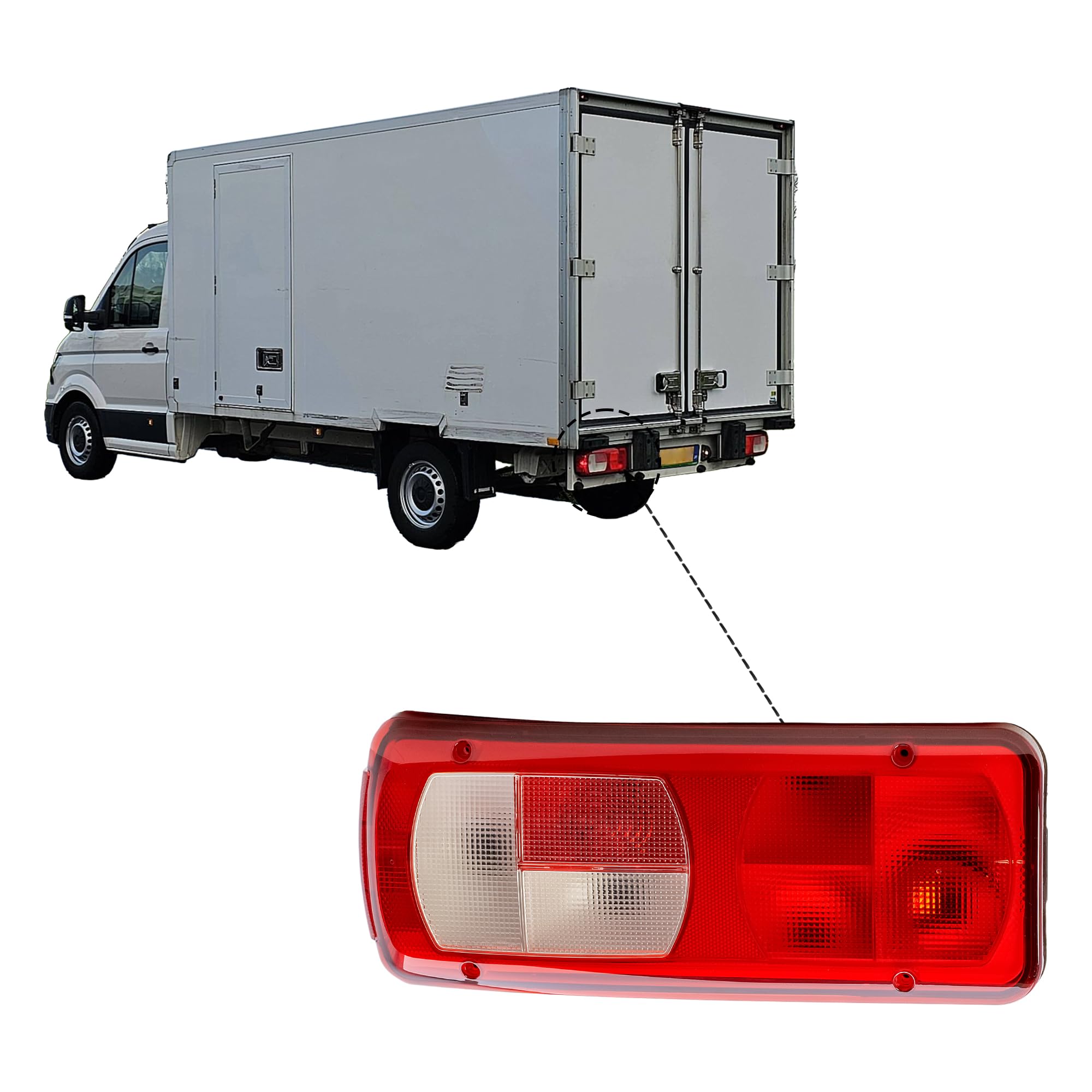 LONGLING Luz Trasera Izquierda 12V/24V Luz de Marcha Atras para Camiones VW Crafter MAN TGE Remolque Furgoneta