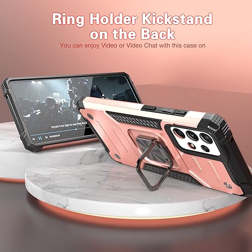 Miniatura 4 de Funda para Galaxy A52 5G con protector de pantalla, para Galaxy A52 5G, a prueba de caídas a prueba de golpes con soporte de automóvil, cubierta