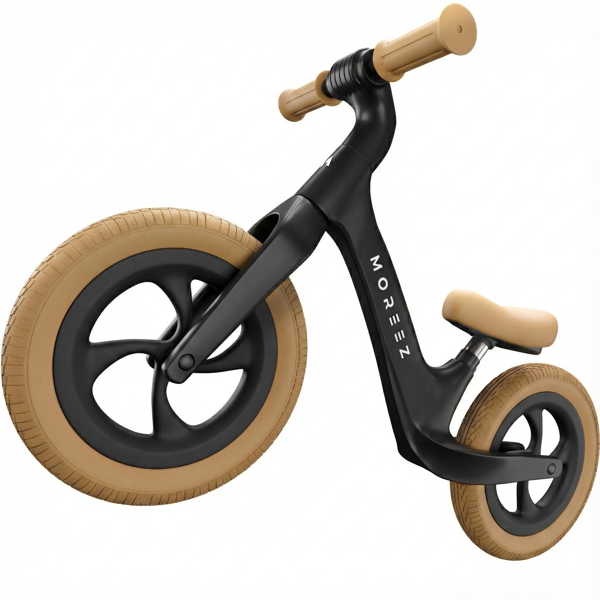 MOREEZ Draisienne à partir de 2 ans [2-5 ans] Roue ultra légère pour enfant avec protection contre les chutes, siège ergonomique, roues de 12 pouces anti-crevaison de 50 kg, repose-pieds antidérapant