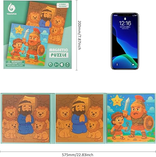 Miniatura 8 de BST SHIER - Rompecabezas magnéticos de 20 piezas para niños de 3, 4, 5 y 6 años, libro de rompecabezas de sirena, de madera, juegos y juguetes de