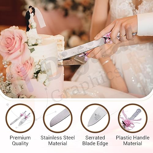 Miniatura 4 de GIFTS INFINITY Juego de cuchillo personalizado para pastel de boda y servidor con grabado Mis membrillo anos, regalo de recuerdo para bodas,