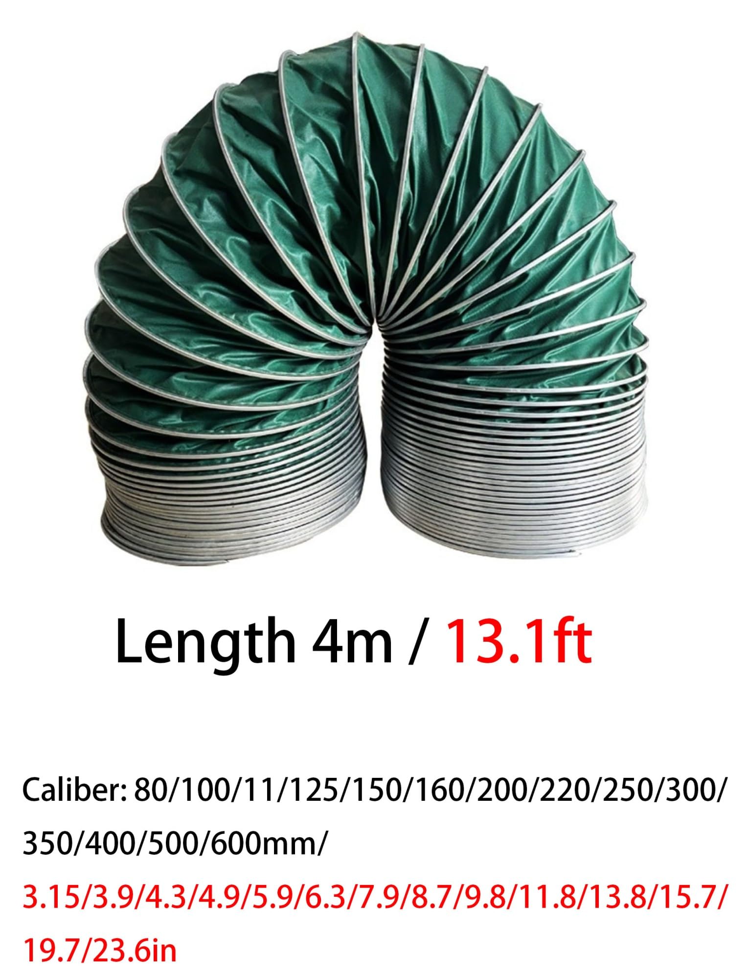 Kit di ventilazione industriale, condotto in tela resistente da 4 m con filo di acciaio, isolato e ignifugo per HVAC, soffiatore multiuso, sfiato asciugatrice